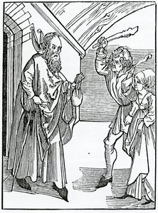 folyssheの子供たちのyt worshyp natフェーダーとモデラー、1874年に発行された版のAlexander Barclayの英語の翻訳「The Ship of Fools」からのイラスト 作： German School